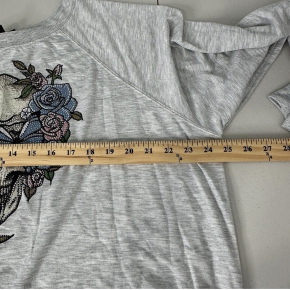 Embellished Skull French Terry Sweatshirt - Picture 9 of 9